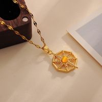 Großhandel IG-Stil Glänzend Geometrisch Kupfer Inlay 18 Karat Vergoldet Perlen Zirkon Halskette Mit Anhänger main image 4