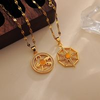 Wholesale IG Style Shiny Geometric Copper Inlay 18K Gold Plated Beads Zircon Pendant Necklace main image 1