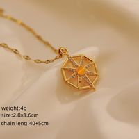 Wholesale IG Style Shiny Geometric Copper Inlay 18K Gold Plated Beads Zircon Pendant Necklace sku image 2