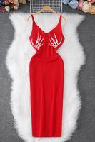 Women's Strap Dress Casual V Neck Backless Sleeveless Printing Maxi Long Dress Daily main image 4