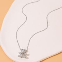 Wholesale Casual Cute Little Bear 304 Stainless Steel Copper Inlay 18K Gold Plated Zircon Pendant Necklace sku image 2