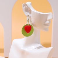 1 Pair Casual Vacation Pastoral Heart Shape Synthetic Resin Alloy Drop Earrings main image 4