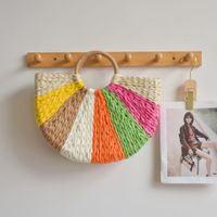 Women's Medium Vintage Style Straw Bag sku image 11