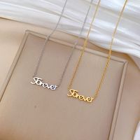 Titanium Steel Sweet Simple Style Letter Necklace main image 3