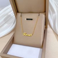 Titan Stahl Süss Einfacher Stil Brief Halskette main image 5