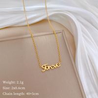 Titanium Steel Sweet Simple Style Letter Necklace sku image 1