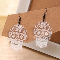 1 Pair Casual Vintage Style Simple Style Skull Transparent Arylic Drop Earrings main image 1