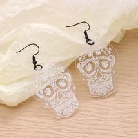 1 Pair Casual Vintage Style Simple Style Skull Transparent Arylic Drop Earrings main image 3