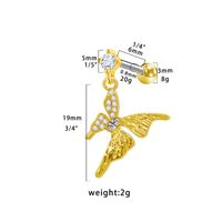 1 Piece Glam Shiny Star Bow Knot Plating Inlay 316 Stainless Steel  Copper Rhinestones Glass Zircon Gold Plated Cartilage Earrings sku image 6