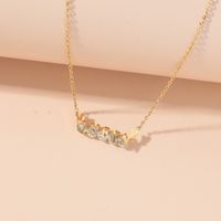 Titanium Steel 18K Gold Plated Simple Style Classic Style Plating Inlay Solid Color Artificial Rhinestones Pendant Necklace sku image 1
