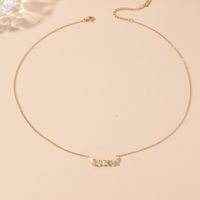 Titanium Steel 18K Gold Plated Simple Style Classic Style Plating Inlay Solid Color Artificial Rhinestones Pendant Necklace main image 2