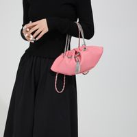 Women's Medium Pu Leather Solid Color Streetwear Dumpling Shape String Crossbody Bag main image 2