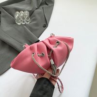 Women's Medium Pu Leather Solid Color Streetwear Dumpling Shape String Crossbody Bag sku image 2
