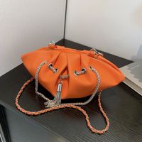 Women's Medium Pu Leather Solid Color Streetwear Dumpling Shape String Crossbody Bag sku image 4