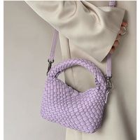 Women's Small Braid Solid Color Streetwear Weave Pillow Shape Magnetic Buckle Handbag main image 3