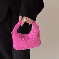 Women's Small Braid Solid Color Streetwear Weave Pillow Shape Magnetic Buckle Handbag sku image 3