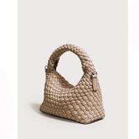 Women's Small Braid Solid Color Streetwear Weave Pillow Shape Magnetic Buckle Handbag sku image 7
