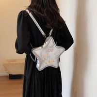 Women's Medium Pu Leather Letter Star Butterfly Streetwear Zipper Fashion Backpack main image 3