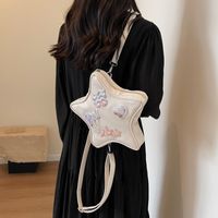 Women's Medium Pu Leather Letter Star Butterfly Streetwear Zipper Fashion Backpack main image 4