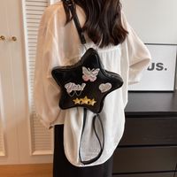 Women's Medium Pu Leather Letter Star Butterfly Streetwear Zipper Fashion Backpack main image 5