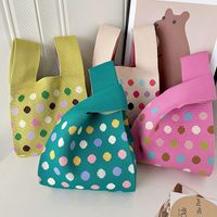 Women's Medium Polyester Polka Dots Vintage Style Square Open Handbag main image video