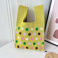 Women's Medium Polyester Polka Dots Vintage Style Square Open Handbag sku image 3