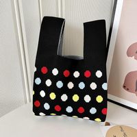 Women's Medium Polyester Polka Dots Vintage Style Square Open Handbag sku image 2