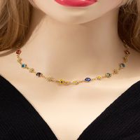 Style IG Style Moderne L'Oeil Du Diable Alliage Strass Émail Incruster Strass Unisexe Collier main image 3
