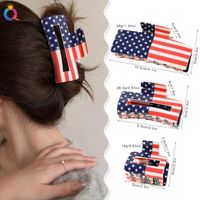 Women's Casual Simple Style National Flag Arylic Hollow Out Hair Claws main image 2