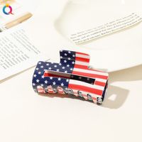 Women's Casual Simple Style National Flag Arylic Hollow Out Hair Claws sku image 2