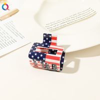 Women's Casual Simple Style National Flag Arylic Hollow Out Hair Claws sku image 1