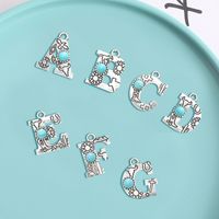 1 Piece 2.1*2.8mm Alloy Turquoise Letter Pendant main image 6