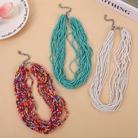 Casual Bohemian Round Seed Bead Beaded Layered Women's Necklace main image 1