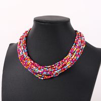 Casual Bohemian Round Seed Bead Beaded Layered Women's Necklace main image 3