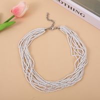 Casual Bohemian Round Seed Bead Beaded Layered Women's Necklace sku image 1