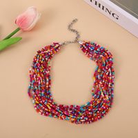 Casual Bohemian Round Seed Bead Beaded Layered Women's Necklace sku image 3