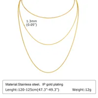 201 Stainless Steel Gold Plated Simple Style Solid Color Three Layer Necklace main image 2