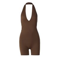 Women's Sleeveless Bodysuits Backless Streetwear Solid Color main image 2