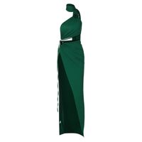 Femmes Robe Fourreau Sexy Sans Col Évider Dos Nu Sans Manches Couleur Unie Maxi Longue Robe Banquet Fête main image 2