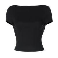 Women's T-shirt Short Sleeve T-Shirts Backless Sexy Solid Color main image 2