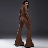 Women's Long Sleeve Bodysuits Zipper Streetwear Solid Color main image 3