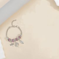 Wholesale Jewelry Casual Romantic Simple Style Heart Shape Dragonfly Key Alloy Rhinestones Beaded Handmade Inlay Bracelets sku image 7