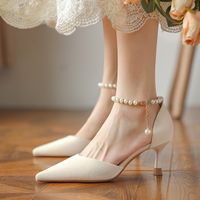 Solid Color Shoe Accessories Imitation Pearl Heels All Seasons Shoelace main image 5