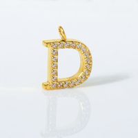 1 Piece 12*10mm Titanium Steel Zircon 18K Gold Plated Letter Pendant sku image 4