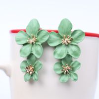 1 Pair Casual Simple Style Flower Stoving Varnish Alloy Drop Earrings main image 3