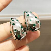1 Pair Lady Water Droplets Plating Copper Zircon Ear Studs main image 6