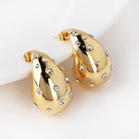 1 Pair Lady Water Droplets Plating Copper Zircon Ear Studs sku image 9