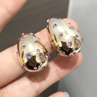 1 Pair Lady Water Droplets Plating Copper Zircon Ear Studs sku image 5
