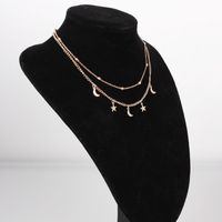 IG Style Star Moon Zinc Alloy Plating Women's Double Layer Necklaces main image 5
