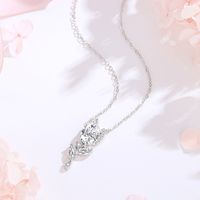 Sterling Silver Elegant Simple Style Plating Tulip Pendant Necklace main image 5